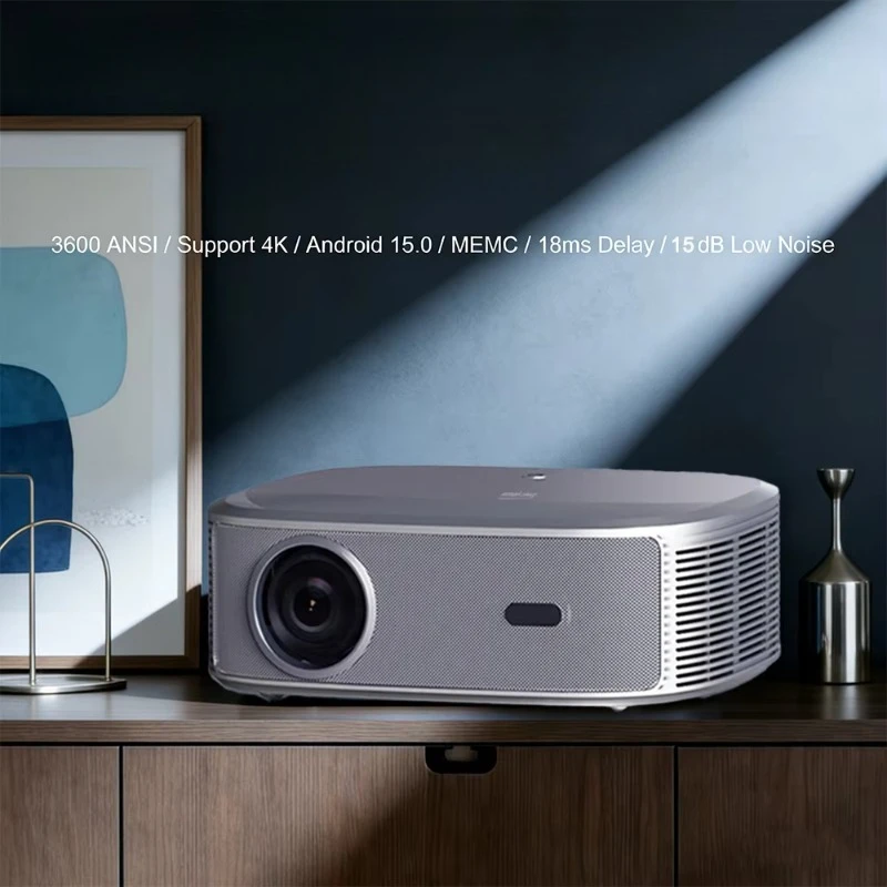 Everycom HQ11W Projector 3600 ANSI Android 15 Full HD 1080P 4K HDR10 Ultra-low Noise 15dB Projectors for Home Theater Beamer