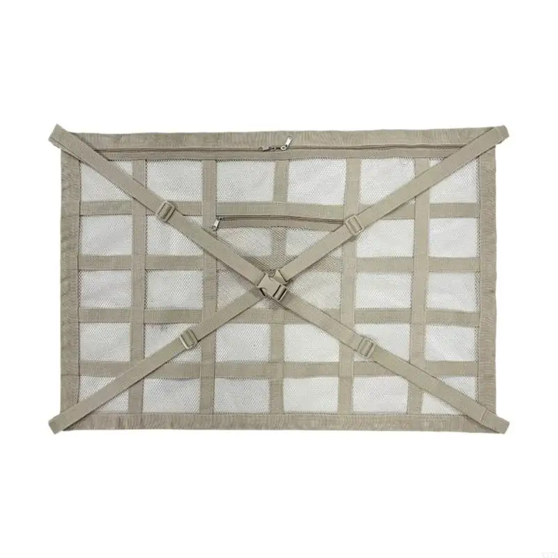 Vehicle Ceiling Storage 90 x 65 with Elastic Webbing, Top Hanging Car Storage for Tissues, Snacks, Thin Jackets, and X37F