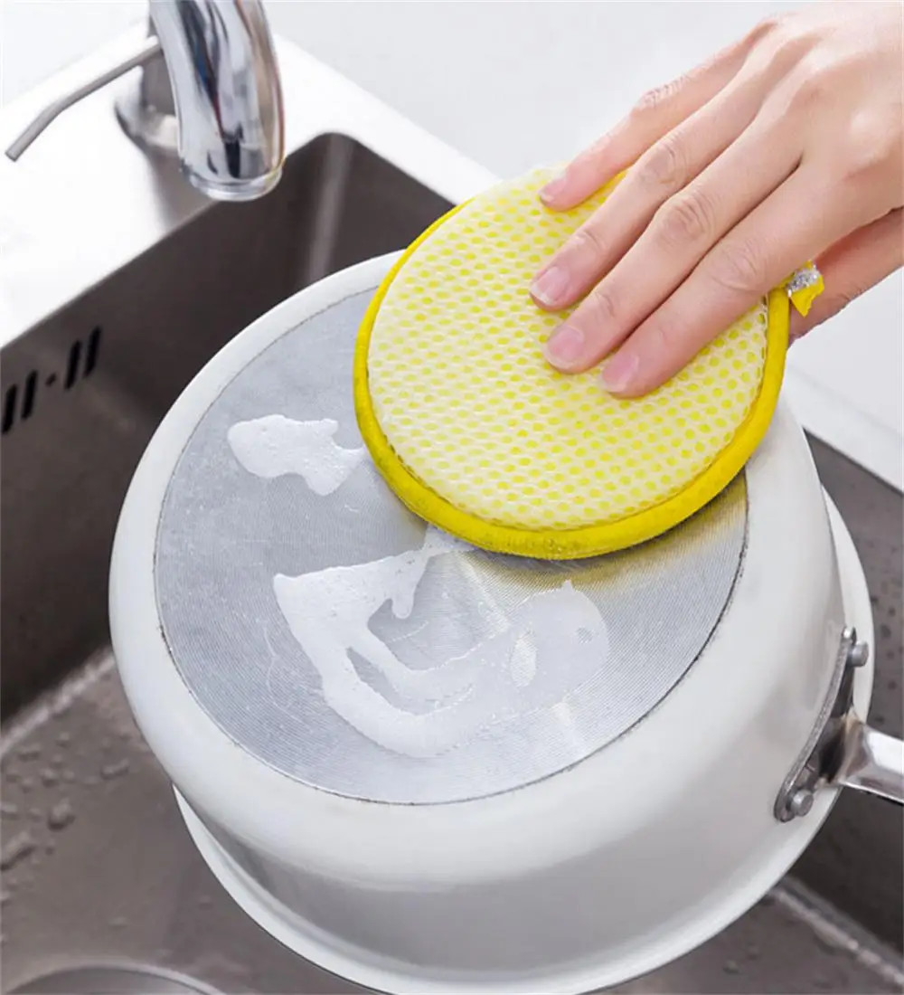 Dishwashing Sponge Reusable Washable Sponges Double Side Magic Sponge To Wash Dishes Useful Things For Kitchen Clean Tools