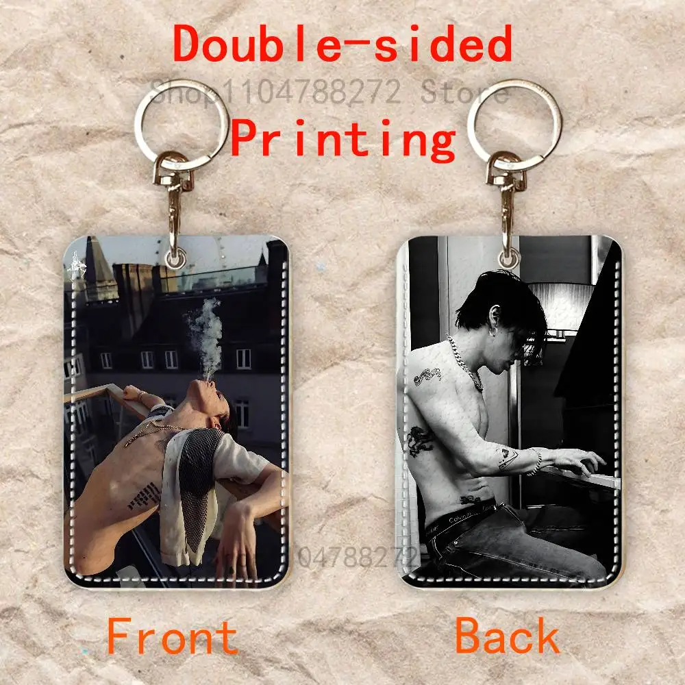 Y-YUNGBLUD مستطيل بطاقة حالة المفاتيح الوصول حافظة للبطاقات مفتاح العلامة حلقة حامل بطاقة جلدية مفتاح حلقة الوصول #2