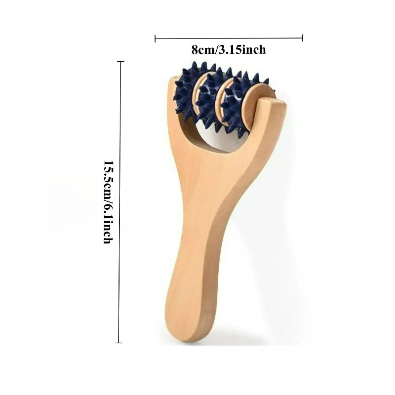 1Pc Handheld Wooden Roller Massager Trigger Point Body Soothing Body Foot Massager Rolling Muscle Roller Sticks Home Office Use