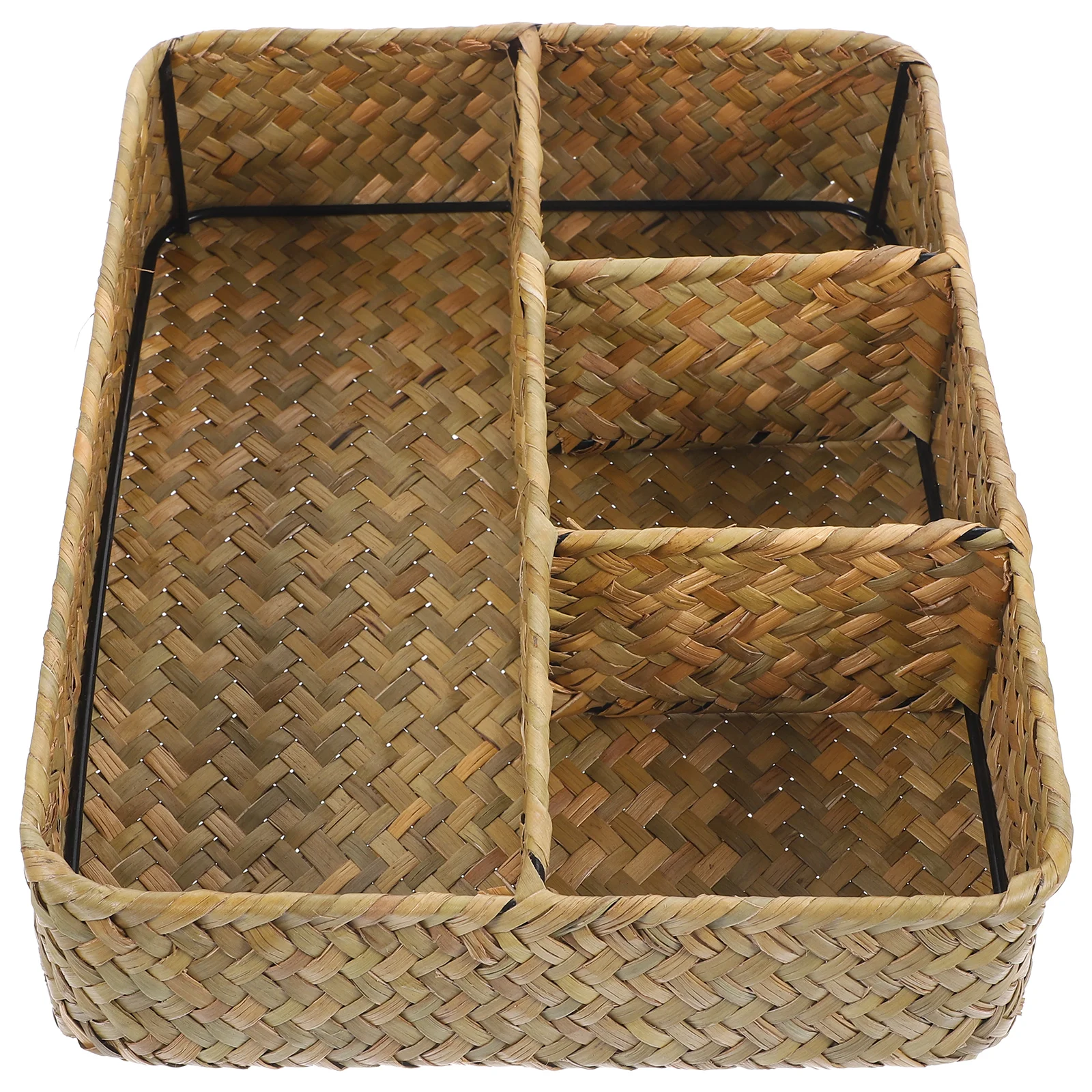 

Woven Storage Basket Handmade Seaweed Fruit Container Snack Serving Crate Household ganizer Party Bread Treats Display