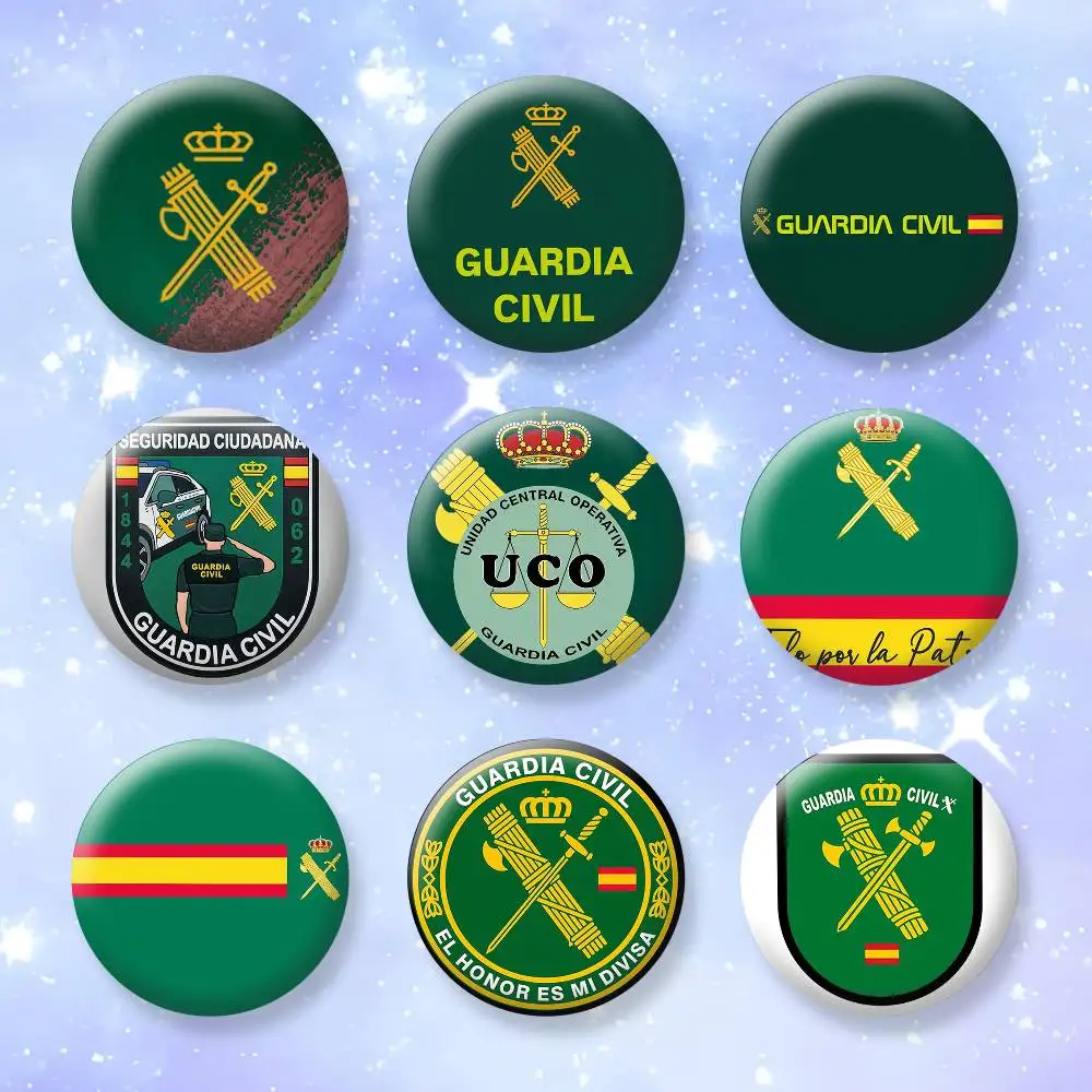 

Spanish Guard Civil Emblem Badges Creative Tinplate Button PinsBrooch Badge Clothes Backpack