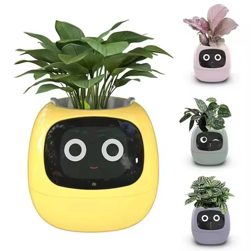 

LED Tuya Cute AI Lvy Smart Plant Mini Intelligent Smart Planter Pot Robot Smart Flower Pots with Sensor Light