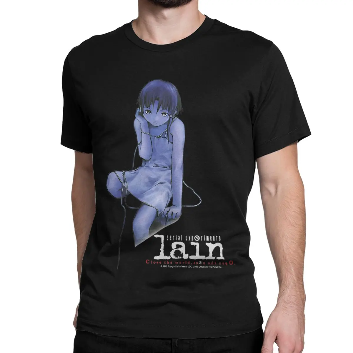 Men Women's T-Shirt Serial Experiments Lain Wired Girl Cool Cotton Tee Shirt Anime Lwakura Sci Fi Manga T Shirts Tops Plus Size