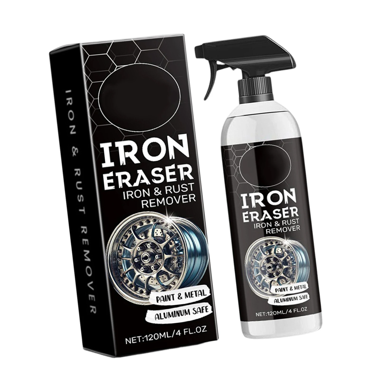 Car Iron Remover Spray 120ML Metal Rust Removal Spray Multi Purpose Professional Fallout Remover for All Vehicle Paint & Wheels