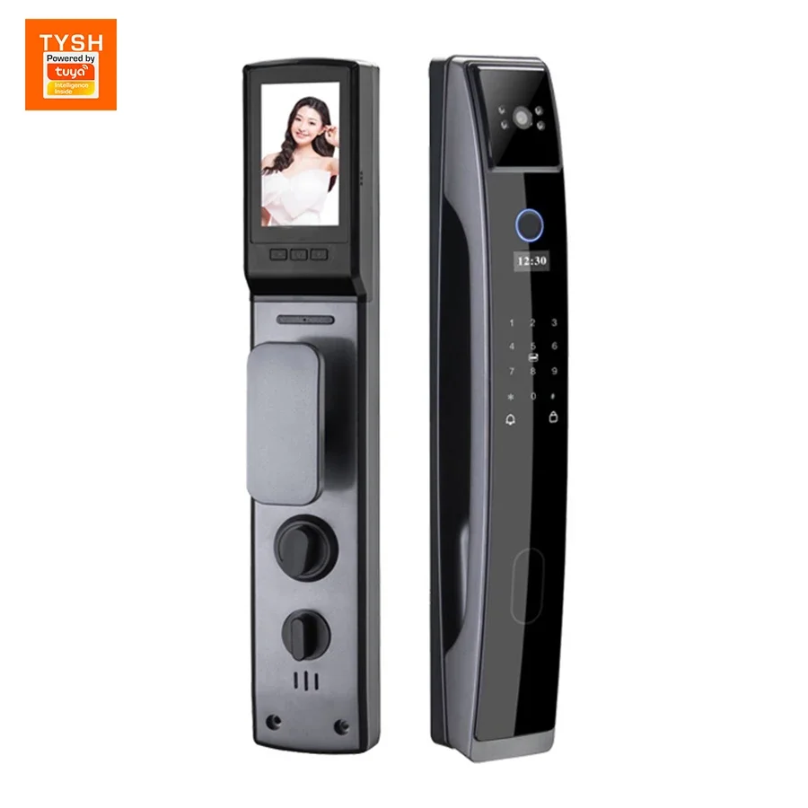 

Tuya app Digital Biometric Fingerprint Smart Door Lock Cat's eye with Camera Door Smart Lock Aluminium Alloy Door Lock