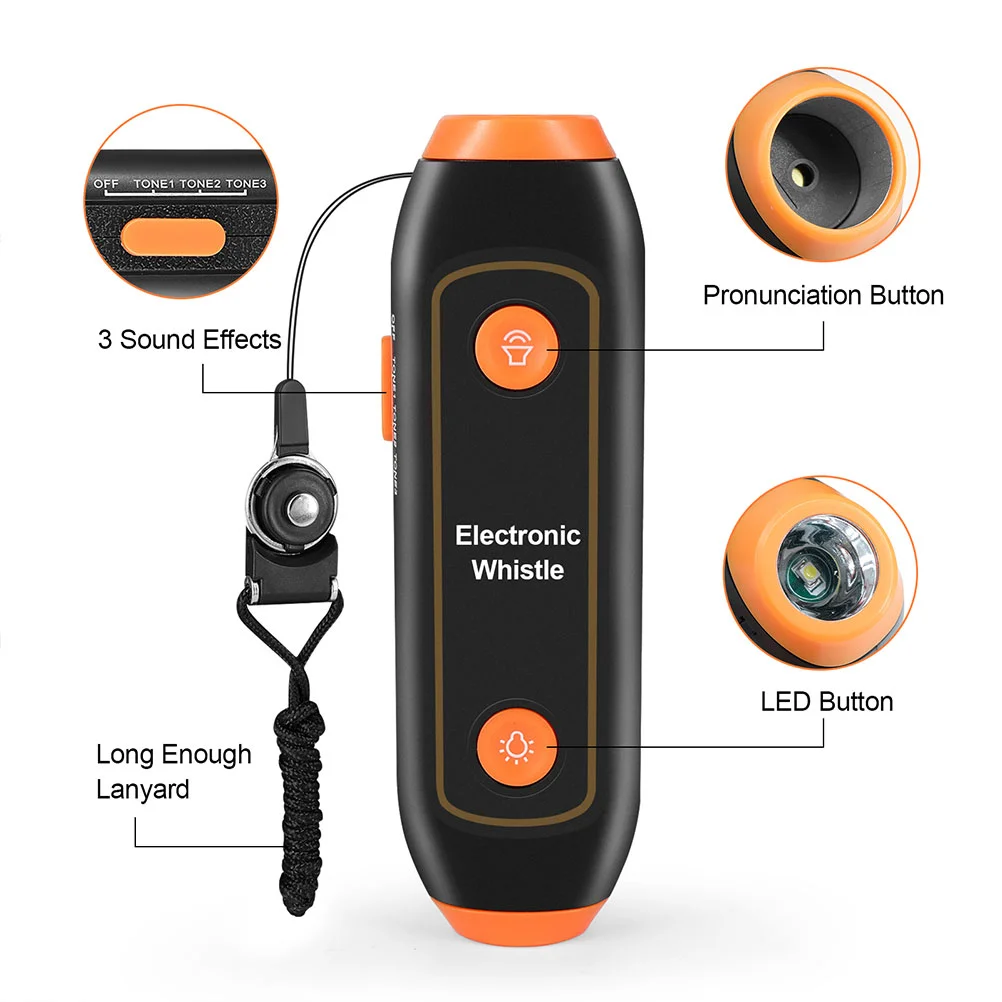 

Electronic Whistle for Teachers Football Coaches with Lanyard Hand Electric Orange