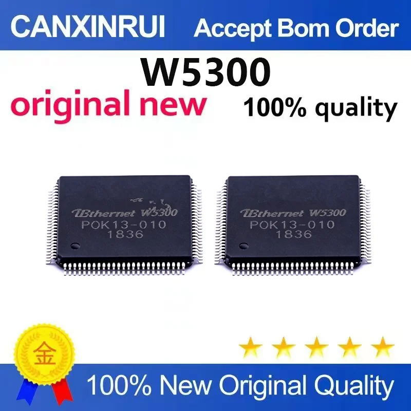 （5pcs-10pcs）Brand new original W5300 package QFP100 embedded Ethernet controller MCU