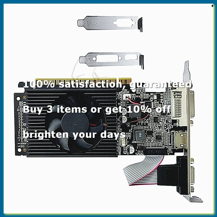 GT210 1GB DDR3 64Bit Graphics Card PCIE 2.0 40nm GPU -Compatible+VGA+DVI Desktop Video Card with 2 X Baffle