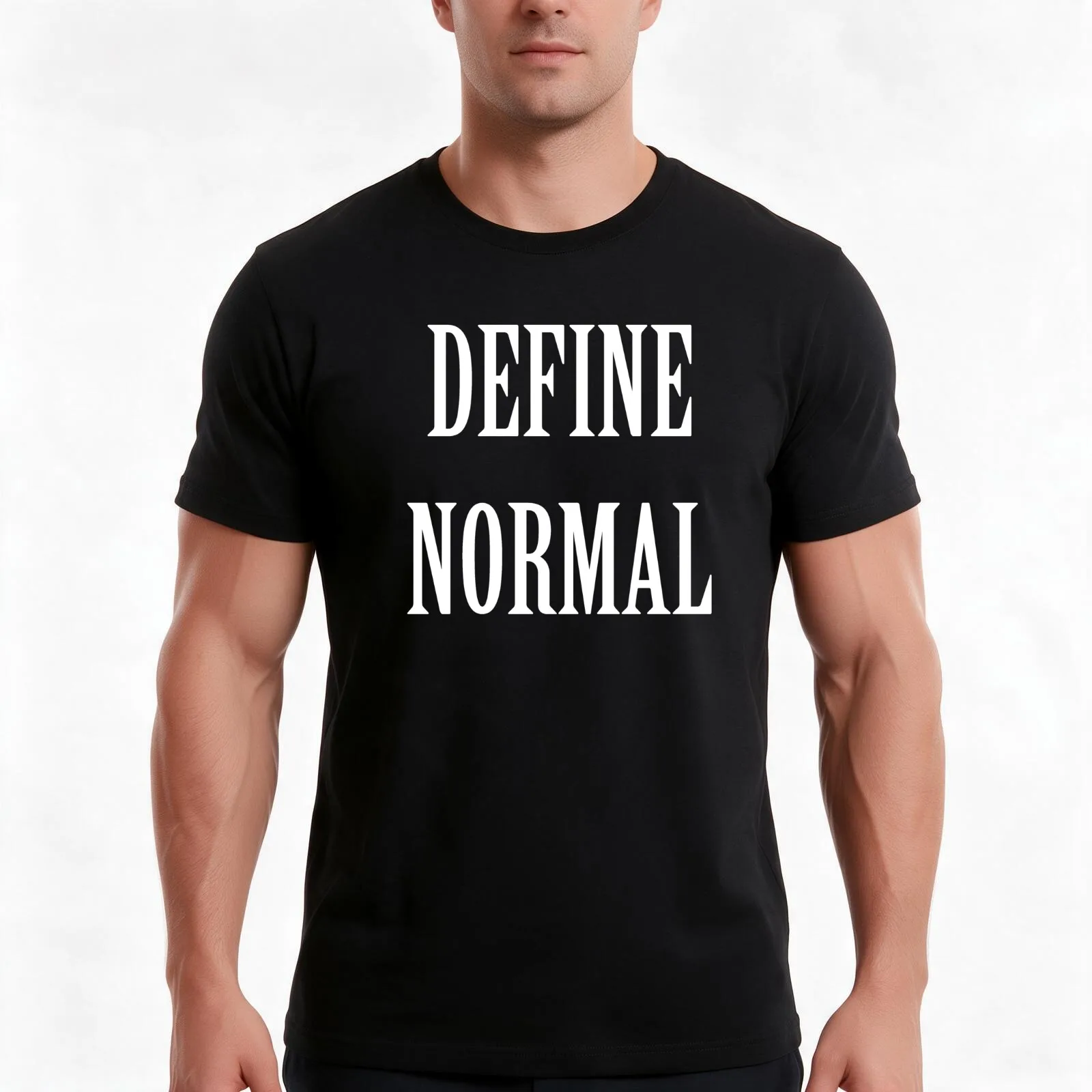 Define Normal T-Shirt, Summer Casual Cotton Tee, Oversized Streetwear Tops, Vintage Graphic Print, Loose Fit Short Sleeve