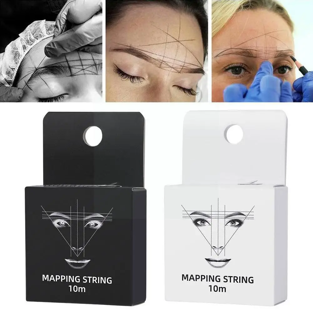 Marcador de cejas de hilo de tatuaje, regla de cejas preentintada, posicionamiento de línea, maquillaje permanente, herramienta de marca al por mayor G5h9, 10m