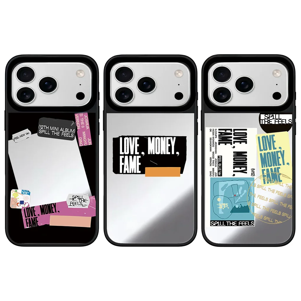 

Love Money Fame Mirror Surface Phone Cover for IPhone 12 13 14 15 16 17 Pro Max Case for IPhone 17 Air
