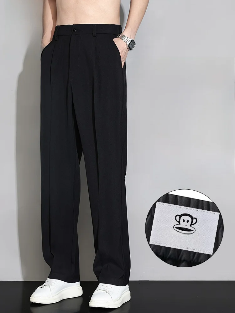 

PaulFrank American Sle Ice Silk Casual Men's Pants Summer Loose Thin Straight Leg Trousers Durable Anti-Wrinkle Lightweight