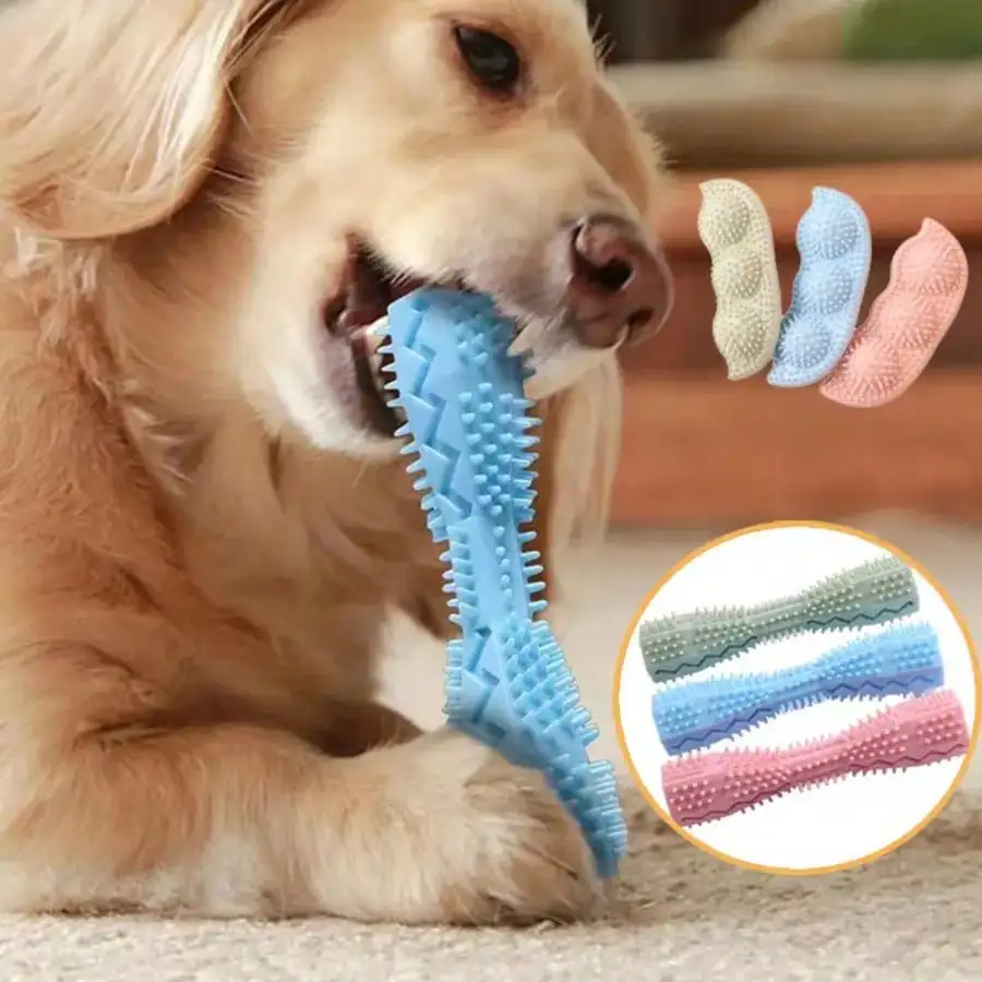 Dog Teething Toy Chew Stick Bite Resistant Fun Leak Proof Food Toy Pet Teether Cleaner Stick