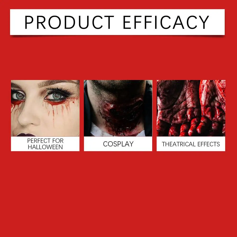 Halloween Decoration Ultra-Realistic Fake Blood Spray Party Makeup Zombie Teeth Plasma Paint Hematopoietic Props