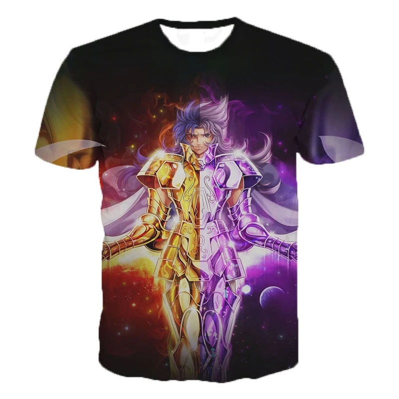 Anime Saint Seiya T-shirt Men Women 3D Printed Novelty Fashion T Shirt Hip Hop Streetwear Casual Oversized Tops New Clothing