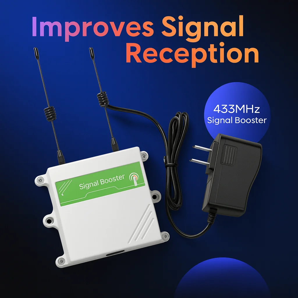 

433MHz Wireless Signal Repeater Amplifier | Long-Range RF Extender | 1000m Transmission Booster | DC12V Relay for Alarm Systems