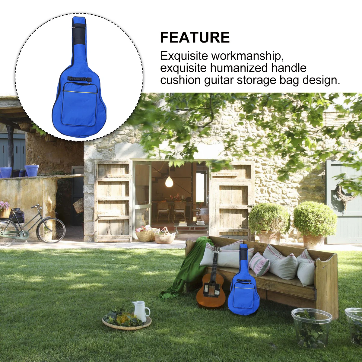 

40 41 Inch Double Strap Waterproof Folk Acoustic Guitar Bag Oxford Cloth Backpack Breathable Decompressed Guitar Case