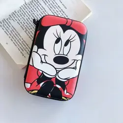 Disney Mickey  Cartoon coin purse minnie boy girl coin bag handbag headset storage bag charger data cable storage box Clutch