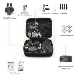 Drone Bag for E58/JY018/JY019/GW58/X6/E010/E010S/E013/E50 Foldable Arm RC FPV Drone Handbag Carrying Case Box Bag