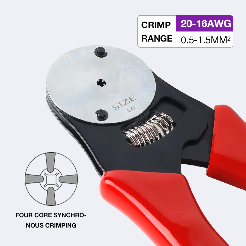 Crimpzange, 0,5-1,5mm²/16-20AWG DEUTSCH Terminal Crimpzange, Vierpunkt-Crimpen, DT Rundsteckerstift, Terminal Crimpwerkzeug, Druckleitungszange – Detail 2