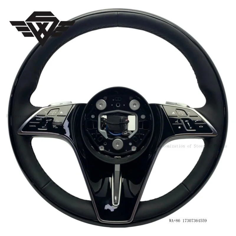 Bespoke Luxury Piano Black Peach Wood Steering Wheel for Mercedes Benz S Class W223 W212 W213 AMG Private Customization