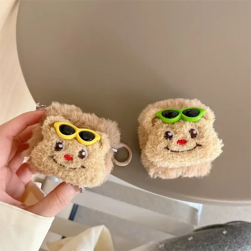 Funda bonita de oso de peluche para AirPods 4, Airpod 1, 2, 3 Pro Pro2, auriculares Bluetooth, caja de carga, funda protectora para auriculares