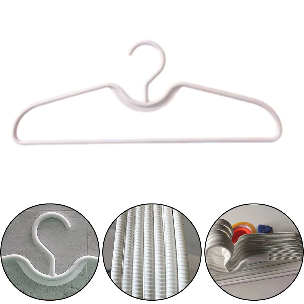 5/10/20PCS Anti-Slip Short Neck Plastic Clothes Hangers Lightweight Space Saving For Shirts Dresses White