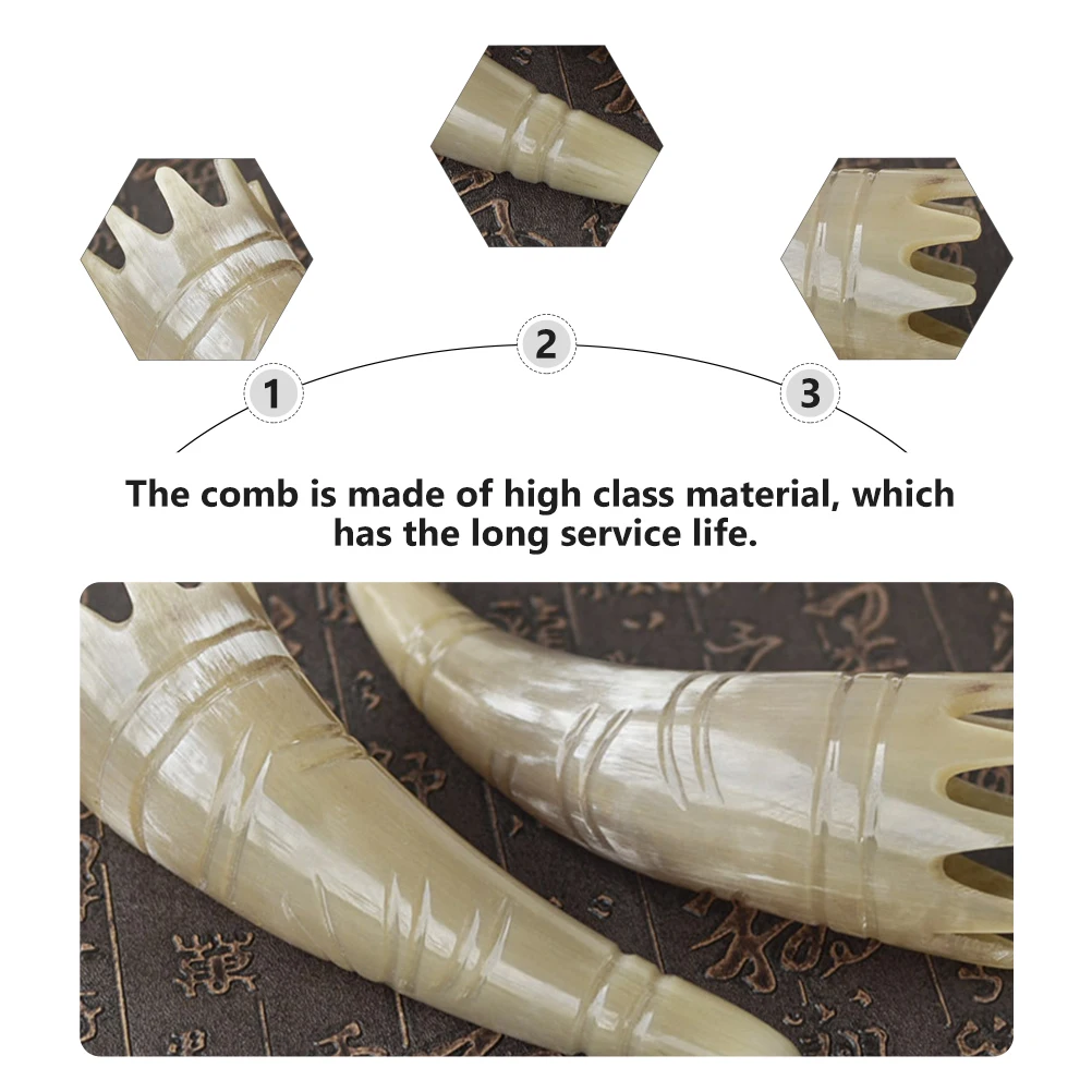 

Horn Massage Comb Portable Beige Color Scalp Anti D ruff Smooth Teeth Protects Hair Tangling Comfortable