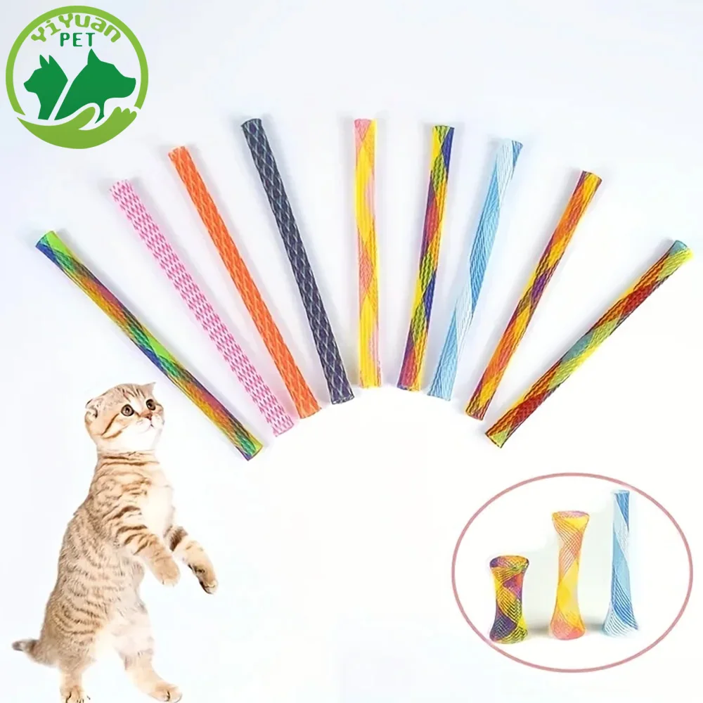 Folding Spring Shaped Toys  Colored Elastic Spring  Interactive Cat Tearing Stick  Providing Fun And Excitement For Pets