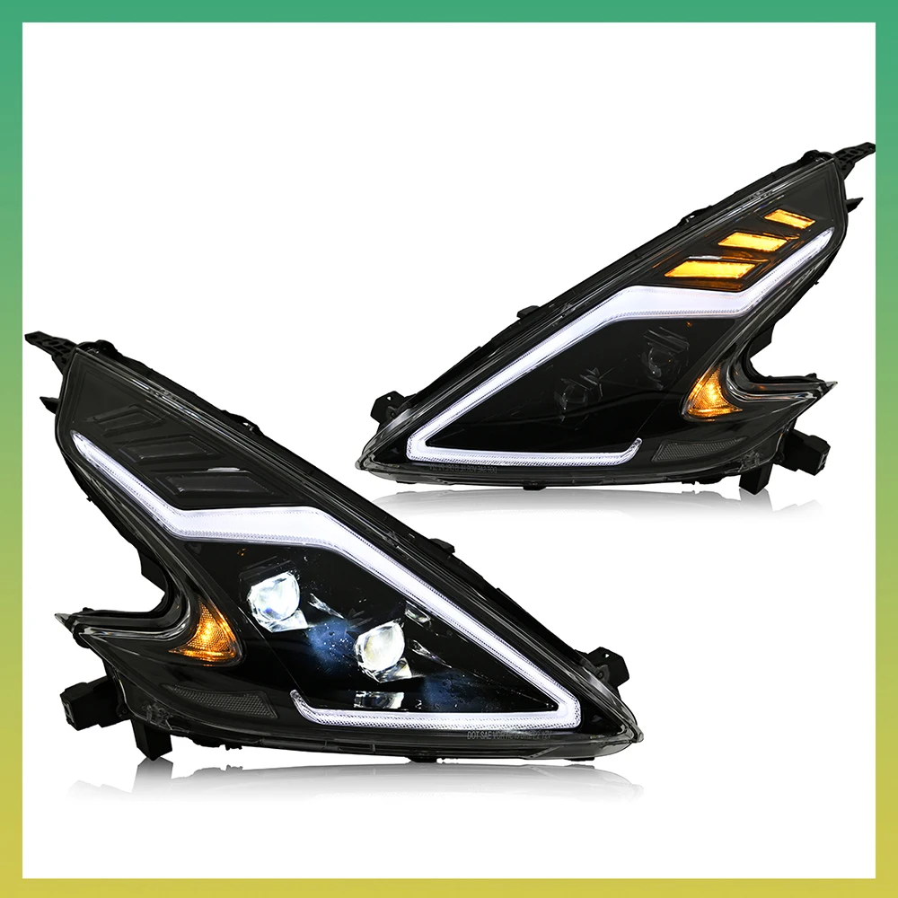 

LED Head Lamp Assembly For Nissan 370Z Z34 2008-2020 Startup Animation Sequential Turn Signal Plug And Play