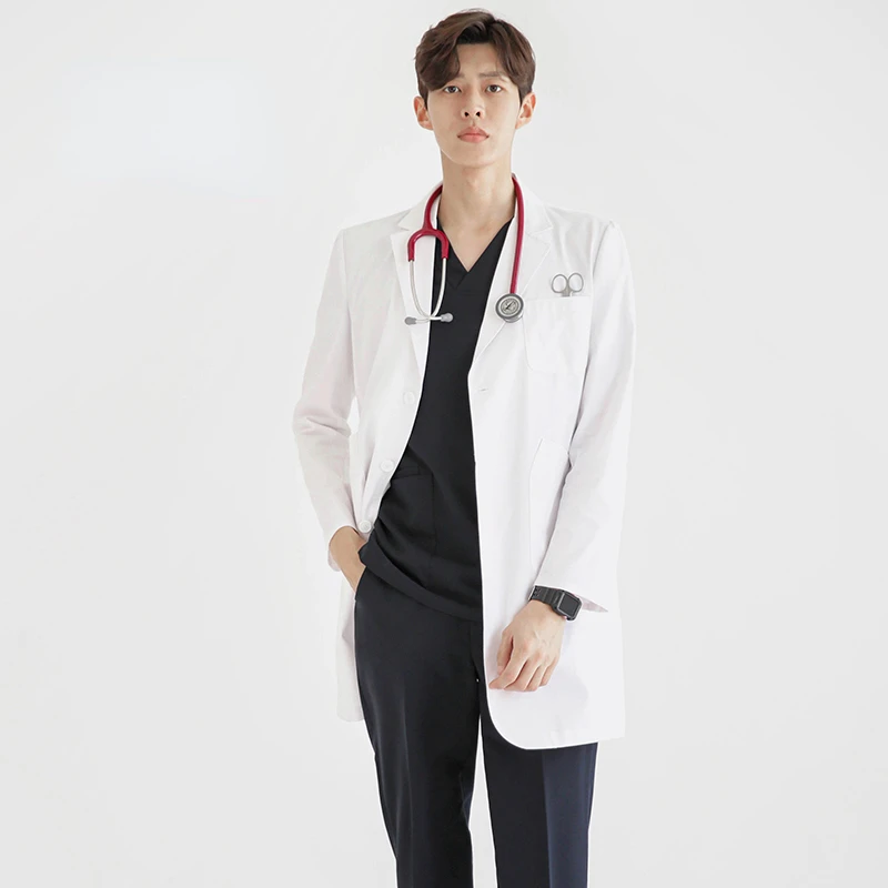 High-end white coat long-sleeve working clothes doctor chemistry laboratory special beauty salon medical doctor customization