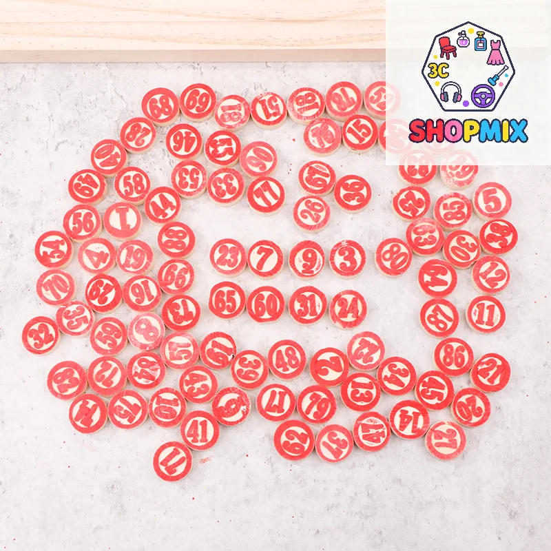 

90pcs Deluxe Wooden Replacement Plates For Exciting Bingo Lotto Numbers Game - Ideal Gaming Gift For Friends And Family