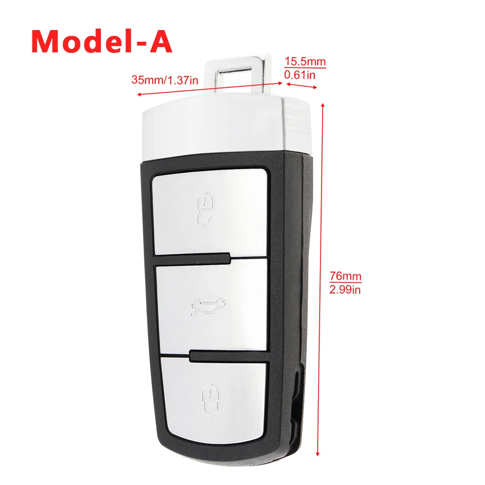 433/434MHz 3 Buttons Keyless Uncut Flip with ID48 Chip 3C0959752BA Smart Remote Key Fob Fit for VW/Passat/Magotan CC 2006-2011