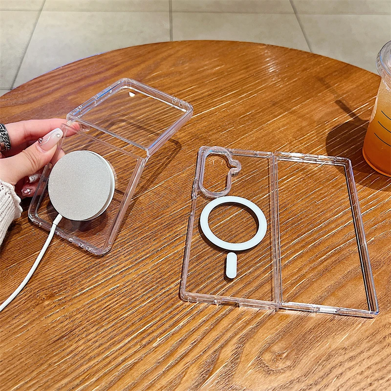 Clear Acrylic For Magsafe Magnetic Wireless Charge Case For Samsung Z Flip Z Fold 7 6 5 4 3 ZFlip7 Flip6 Shockproof Bumper Cover - view 4