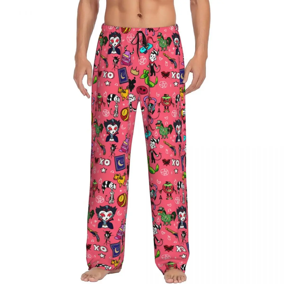 

Custom Hazbins Hotels Pajama Pants Sleepwear Men Elastic Waistband Anime Sleep Lounge Bottoms with Pockets