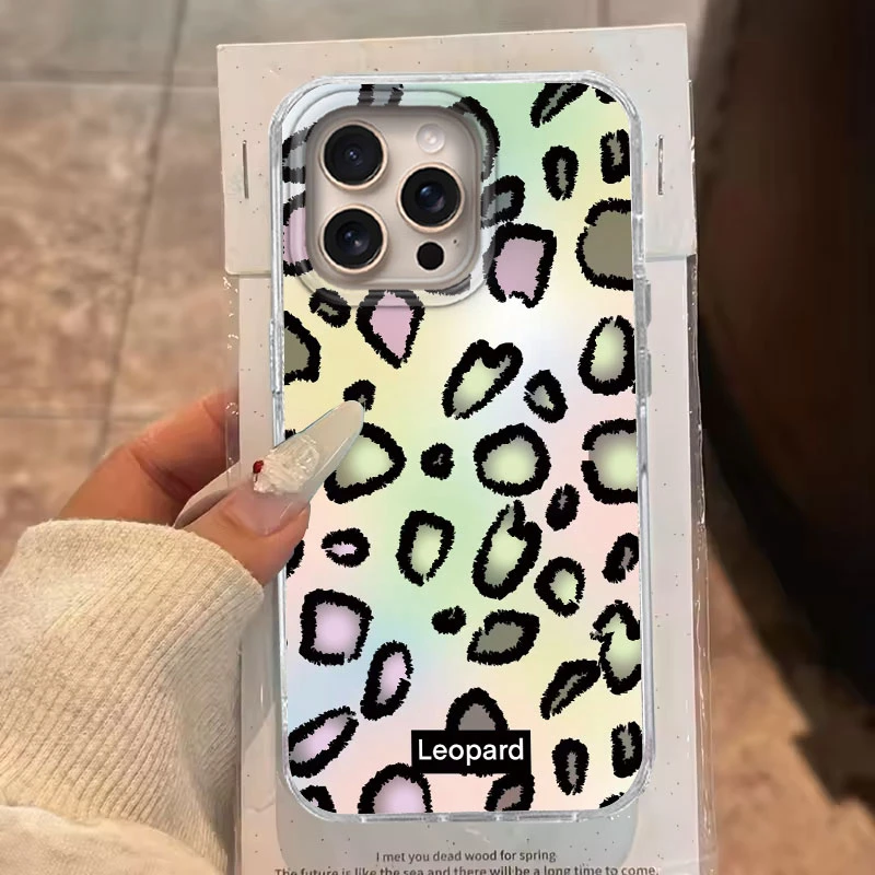 Для iPhone 16 15 14 13 12 7 8 Plus Pro Max 16e 11 SE 2020 XS XR 5G чехол для телефона модный корейский милый леопардовый принт вихревой узор Для iPhone 16 15 14 13 12 7 8 Plus Pro Max 16e 11 SE 2020 XS XR 5G чехол для телефона модный корейский милый леопардовый принт вихревой узор