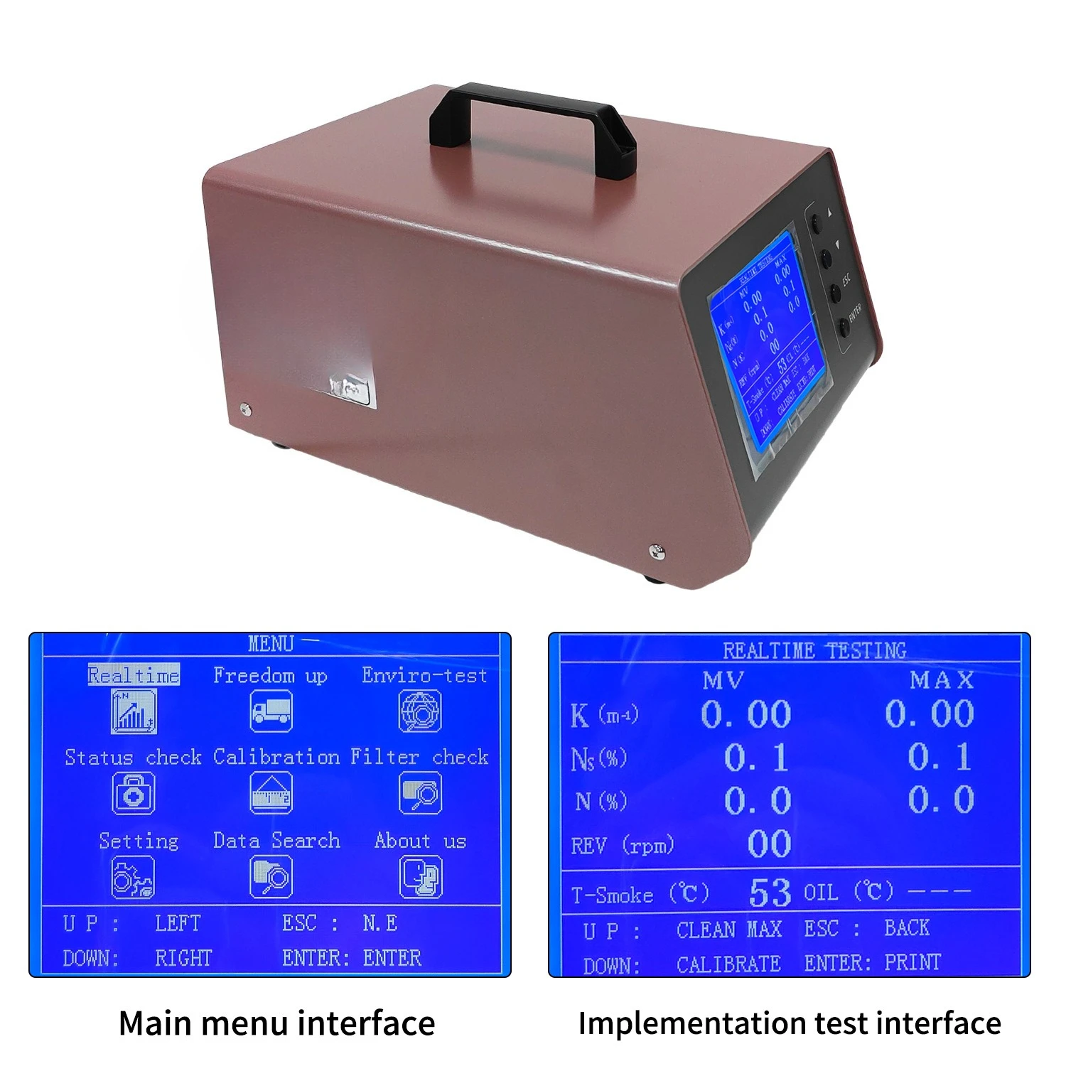 Transmission smoke meter Diesel vehicle exhaust gas pollutant detection Exhaust gas analyzer