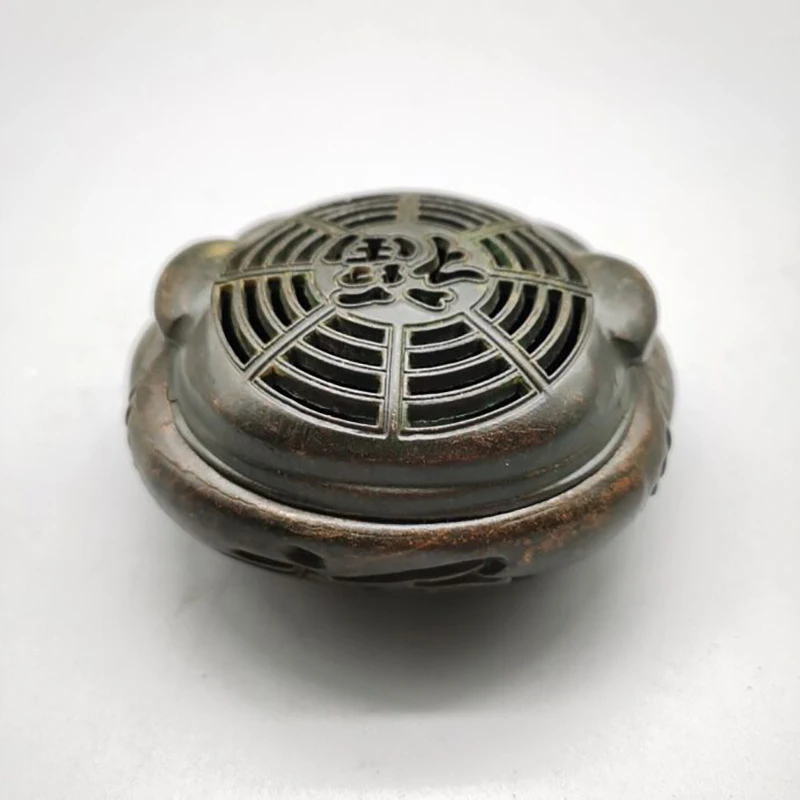 Antique Bronze Collection: Brass Pig-Shaped Ornament, Burner for Coil Incense, Decorative Craft