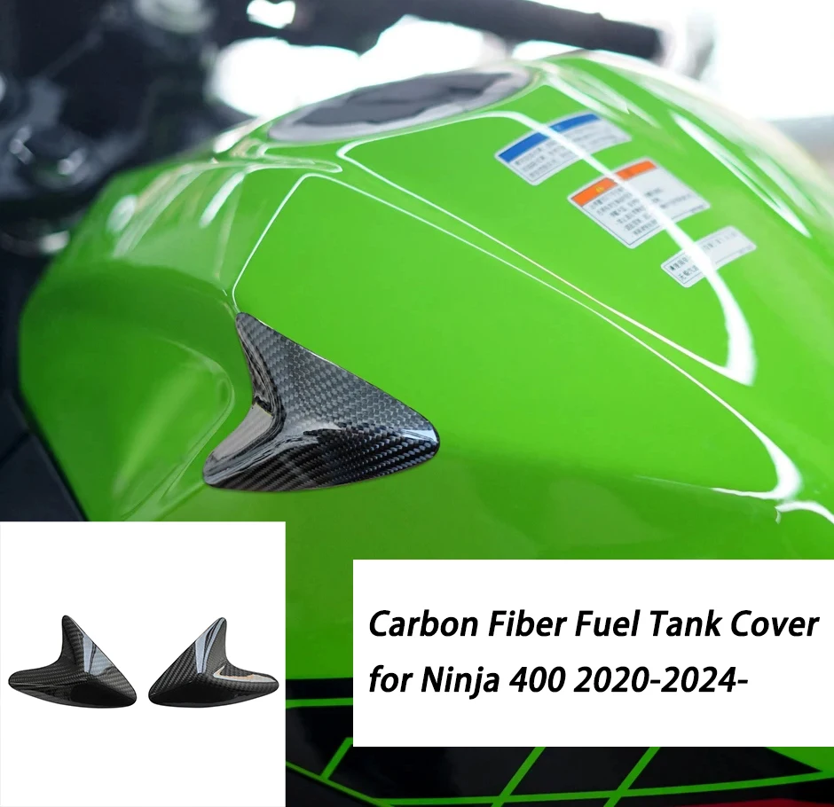 

Motorcycle Carbon Fiber Fuel Tank Cover Protective Shell Sliding Cover Accessories Fit for Kawasaki Ninja 400 2020-2024