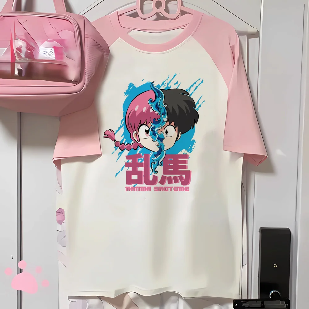 Ranma top tees shoujo baddie goth alternative  vintage party shirt Retro harajuku baddie korean fashion clearance sales