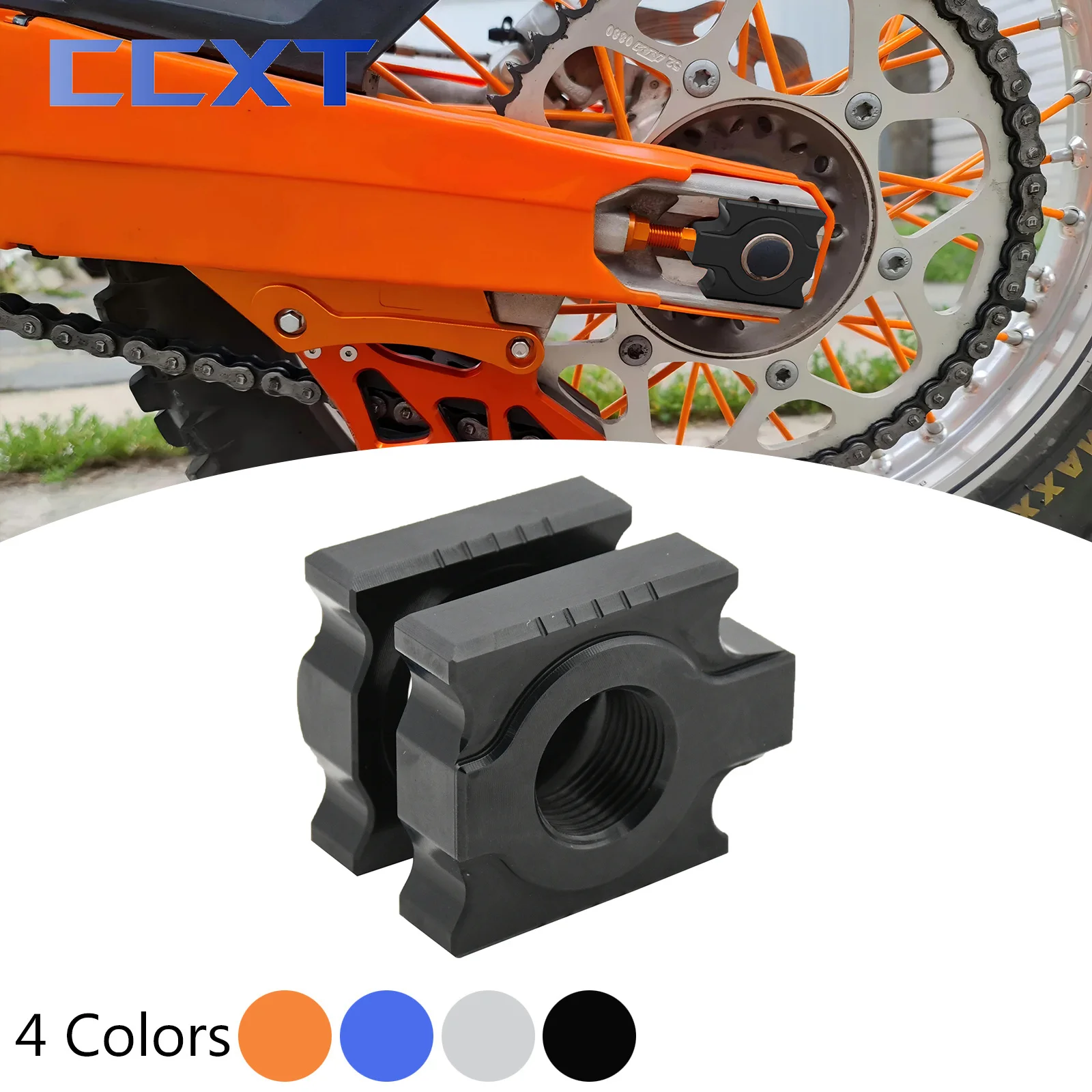 20mm CNC Aluminum Rear Chain Adjuster Axle Block For KTM 125 150 200 250 300 350 400 450 EXC EXCF XC XCF XCW SX SXF 2008-2023