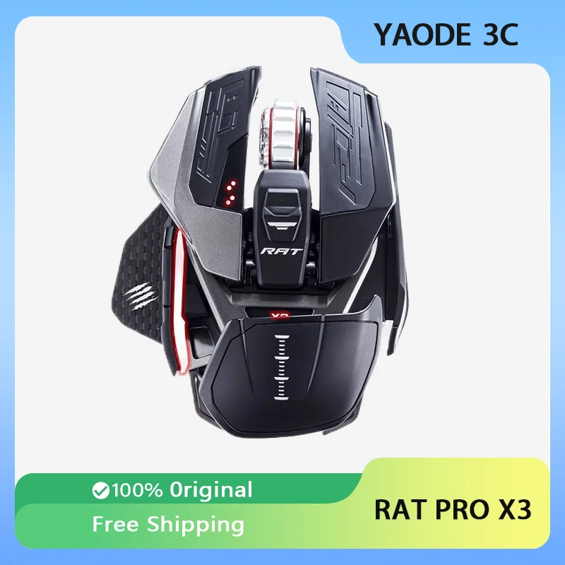 MAD CATZ RAT PRO X3 SE Wired Mouse Rechargeable FPS Low Delay Dynamic RGB Gaming Mouse For PC Gamer Accessories Gifts