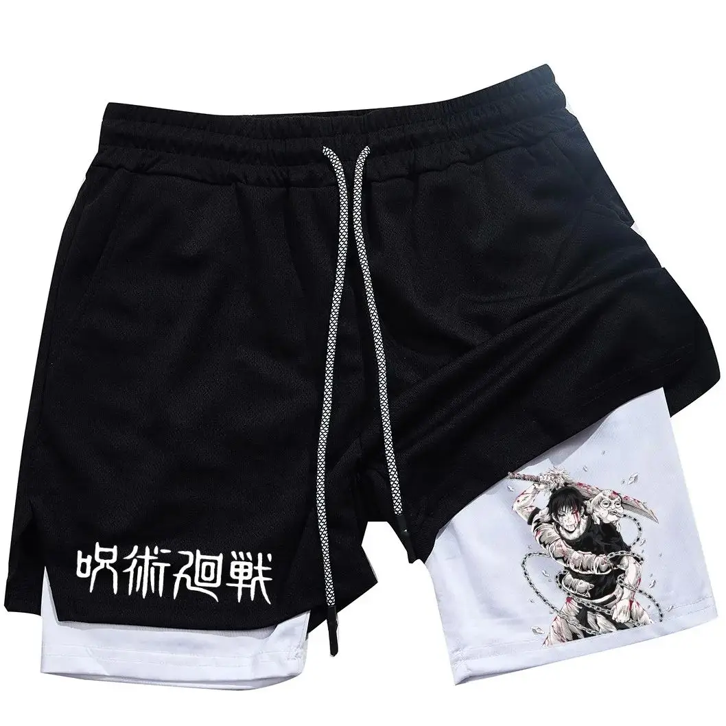 

Japanese Anime Jujutsu Kaisen Peripheral Shorts Men's and Women's Summer Double Beach Pants Loose Large Size Casual Shorts