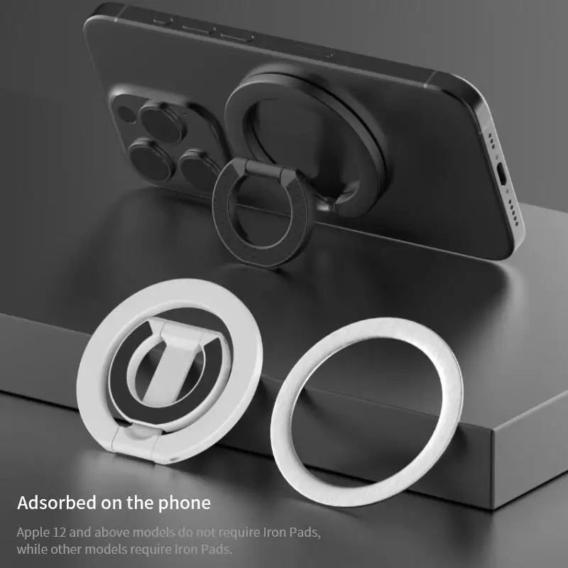โทรศัพท์แม่เหล็กผู้ถือแหวนนิ้วมือ 360 องศาหมุนโทรศัพท์มือถือสําหรับ MagSafe แม่เหล็กสําหรับ iPhone 16 15 14 Samsung