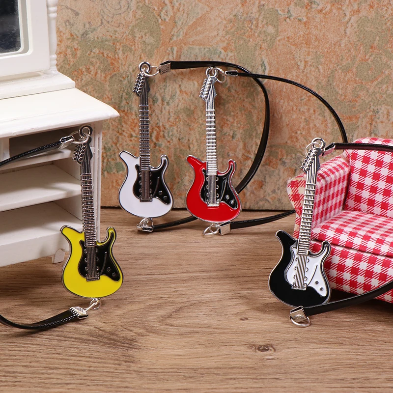 1:12 Dollhouse Miniature Guitar Model Musical Instruments Ornament Doll Micro Scene Construction Props