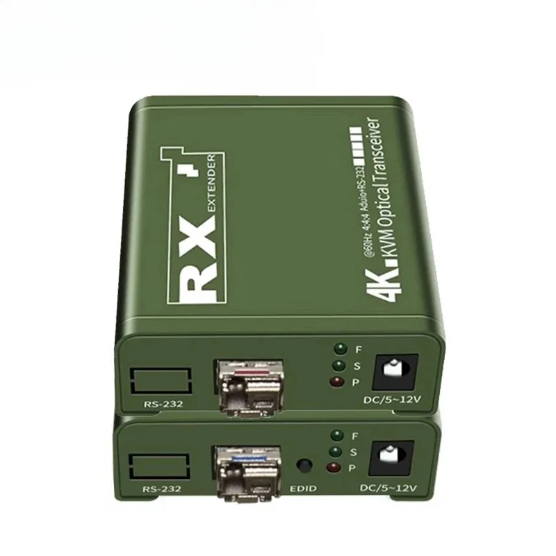 4K@60Hz HDMI KVM Fiber Extender over LC Optical Cable 20Km HDMI USB Extender Transceiver with SFP Module Support Mouse Keyboard