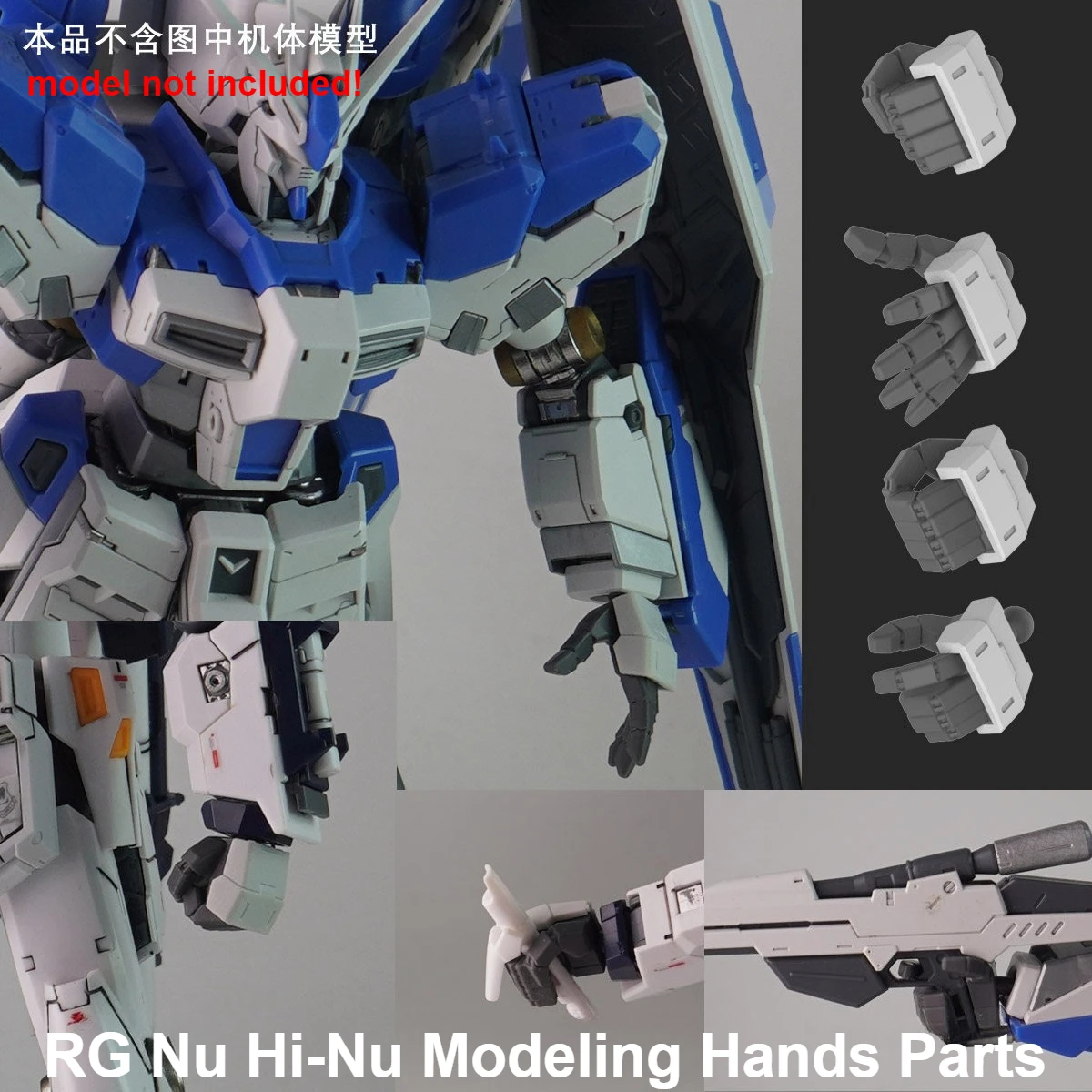 3D Printed Styling Hand Replacement Parts Fit RG 1/144 RX-93-V Nu Hi-Nu Federation Mecha Model DIY Detail Upgrade Accessories