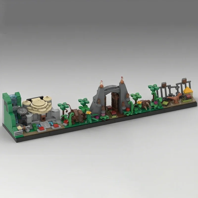 443 قطعة MOC الحديقة الجوراسية أفق العمارة نموذج ألعاب البناء كتل البناء لتقوم بها بنفسك هدايا عيد الميلاد الإبداعية فكرة الطوب #4